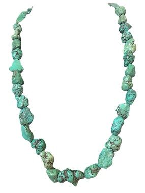 Vintage Turquoise Beaded Necklace 21”